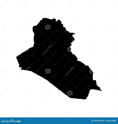 Mapa Iraq Del Vector Ilustraci N Aislada Del Vector Negro En El Fondo