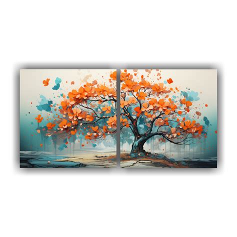 Pinturas Decorativas Neonoir De árbol De Alamo En Colores Turquesa Y