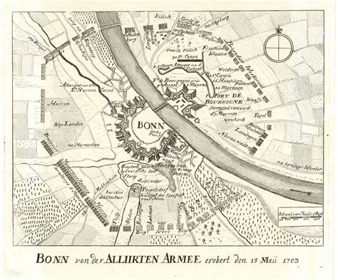 Befestigungsplan mit Belagerung im Jahre 1703 ('Bonn von der Alliirten ...