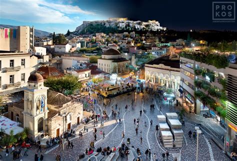 Night & Day - View of the Acropolis from Monastiraki - Fine Art Photo ...