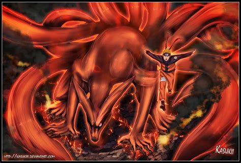 Nine Tails And Naruto By Kasukiii On Deviantart