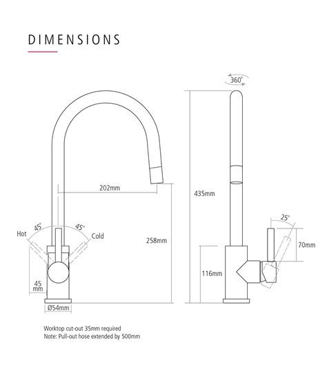 Noyeks Caple Aspen Pull Out Kitchen Tap Stainless Steel Pull Out Taps