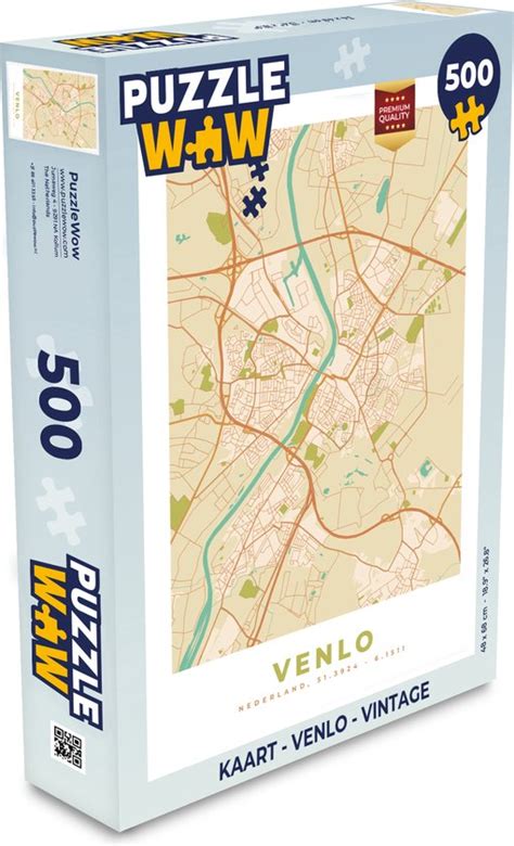 Puzzel Kaart Venlo Vintage Legpuzzel Puzzel 500 Stukjes Bol