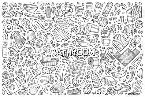 Vector Et Of Bathroom Objects Stock Vector Crushpixel