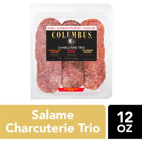 COLUMBUS Sliced Charcuterie Trio, Italian Dry, Peppered, and Calabrese