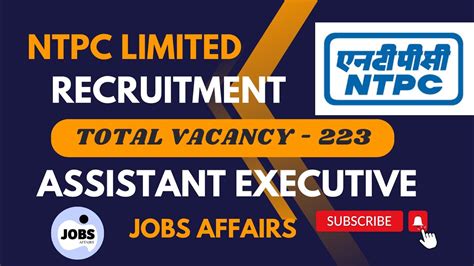 NTPC Limited Recruitment 2024 NTPC Limited Assistant Executive