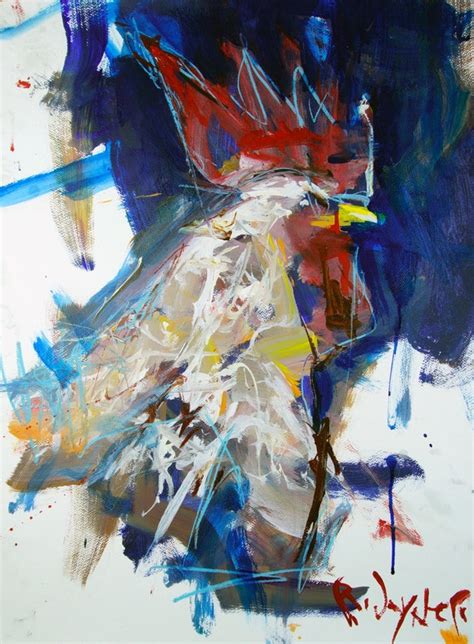 Abstract Rooster Painting 30H x 22W Inches Original Animal