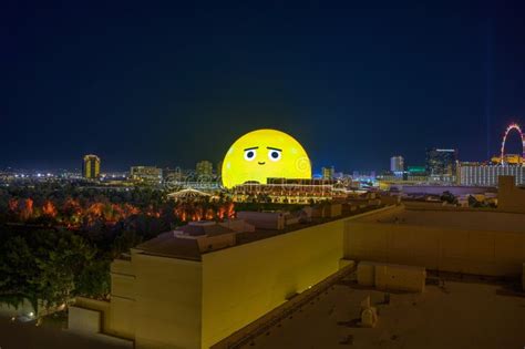 Msg Sphere In Las Vegas Nevada At Night Editorial Image Image Of