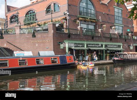 Canal Boats Along The Beautiful And Picturesque Birmingham Canals In