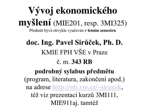 Ppt V Voj Ekonomick Ho My Len Mie Resp Mi P Edm T B V