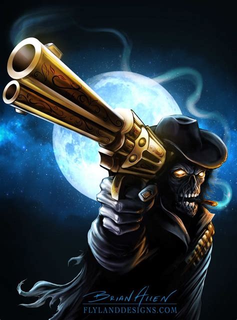 Undead Zombie Gunslinger Illustration By Brian Allen Via Behance Ghost Rider Dark Fantasy Art