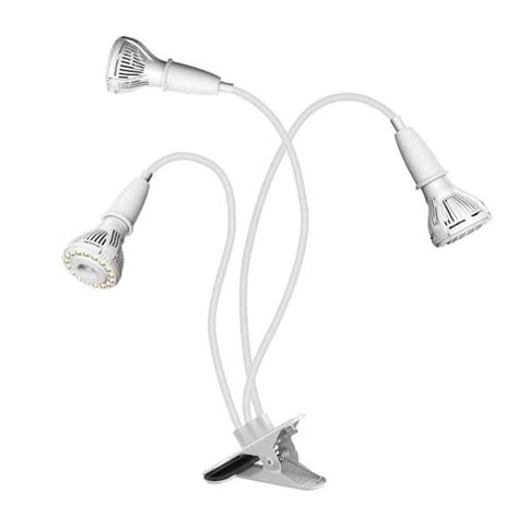 Sansi 450 Watt White Equivalent Full Spectrum 3 Head Clip On Gooseneck Grow Light For Indoor