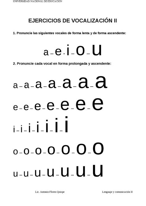 Ejercicios De VocalizaciÓn Ii Docsity Consejos De Canto Lecciones