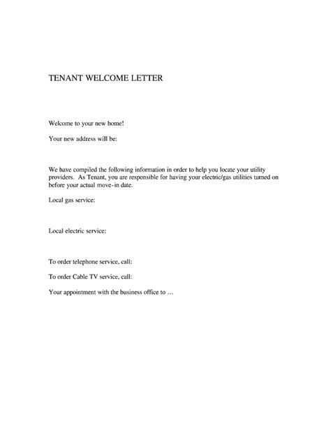 New Tenant Welcome Letter Ideas