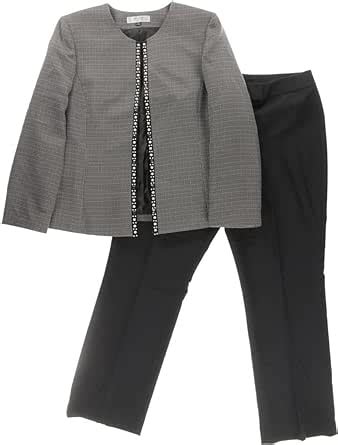 Amazon Tahari By ASL Women S Black Brown White Embellished Tweed