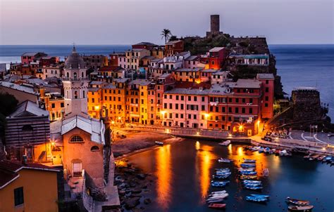 Wallpaper coast, building, Italy, panorama, Italy, Vernazza, Vernazza ...