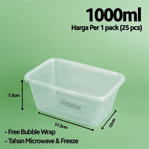 Kotak Plastik 1000 Ml Thinwall Persegi Panjang Shopee Indonesia