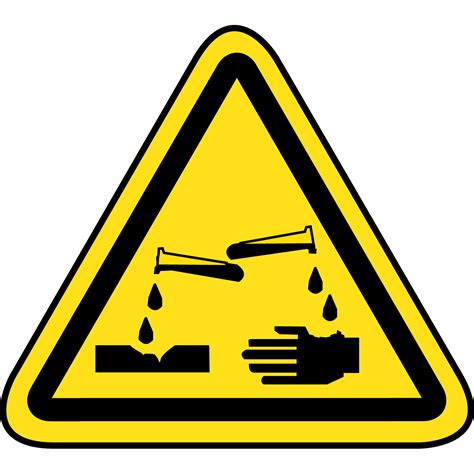 Corrosive Material Safety Label (1.0" base)