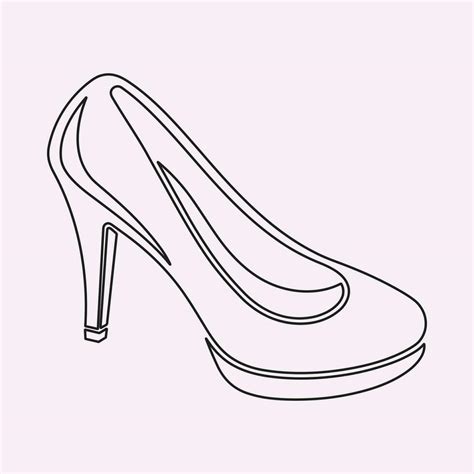 High Heels Outline Style Vector Design Element Pumps Black Line Icon