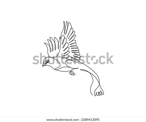 Flying Bird One Line Drawing Bird Stock Vector Royalty Free