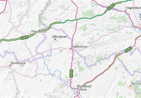 Mapa Michelin Shaftesbury Plano Shaftesbury Viamichelin