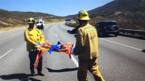 Car falls 100 feet over side of 5 Freeway near Castaic - ABC7 Los Angeles