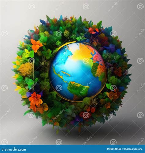 World Environment And Earth Day Concept With Globe And Eco Friendly