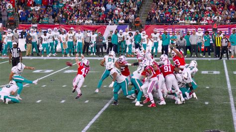 New England Patriots Brenden Schooler Blocks Miami Dolphins Field