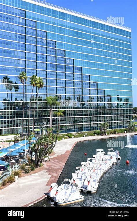 LONG BEACH CALIFORNIA 3 OCT 2022 Swan Boats In Rainbow Lagoon At