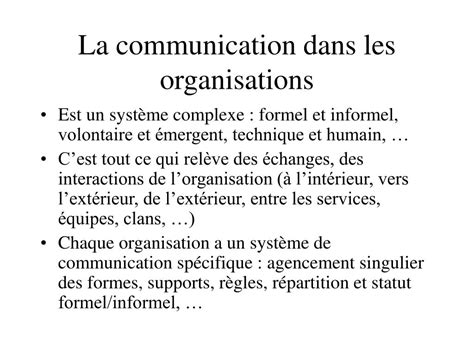 PPT Communication Des Organisations PowerPoint Presentation Free