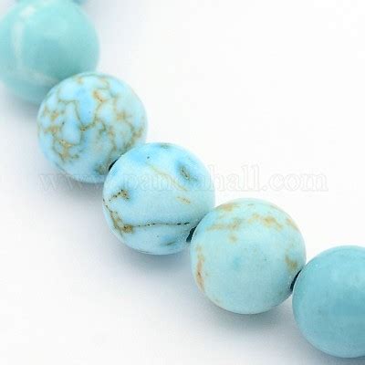 Wholesale Mixed Size Synthetic Turquoise Round Bead Strands Pandahall