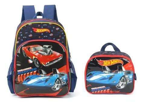 Kit Conjunto Escolar Mochila Costas Lancheira Hot Wheels Mercadolivre