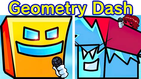 Friday Night Funkin VS Geometry Dash FULL WEEK Cutscenes Ending