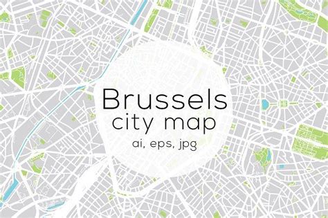 Brussels City Map Brussels City Map City Maps Illustration Map