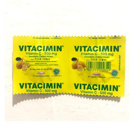 Jual Vitacimin Vitamin C 500mg Fresh Lemon 1 Strip Isi 2 Tablet