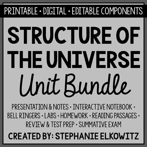 Structure Of The Universe Unit Bundle Stephanie Elkowitz