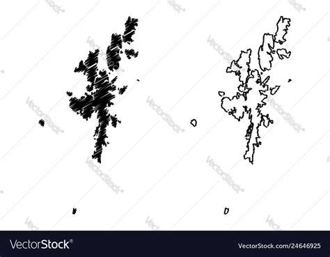 Shetland Islands Map Royalty Free Vector Image