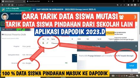 CARA TARIK DATA SISWA MUTASI ATAU PINDAHAN DARI SEKOLAH LAIN DAPODIK