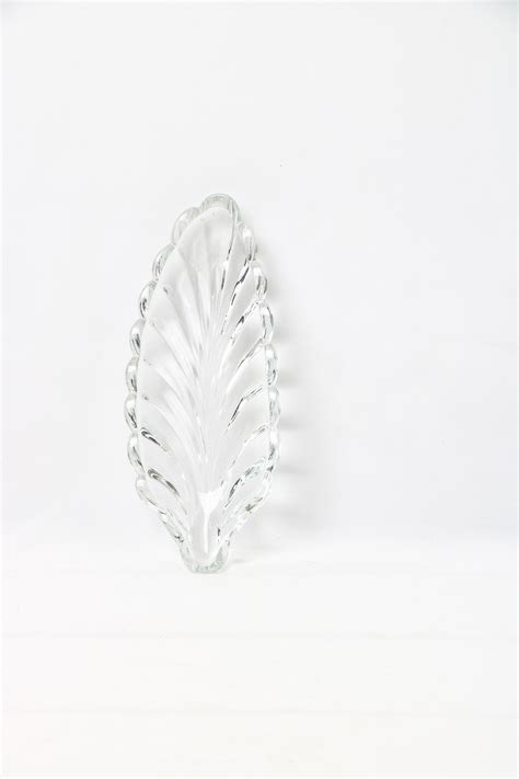 Vintage Moulded Glass Leaf Dishes Lambandnewt