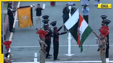 Beating Retreat Ceremony Held At Attari Wagah Border On The Eve Of