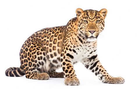 Premium Photo Amur Leopard Isolated On White Endangered Species