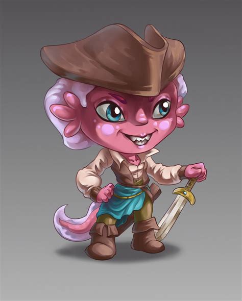 Artstation Concept Pirate Axolotl And Render