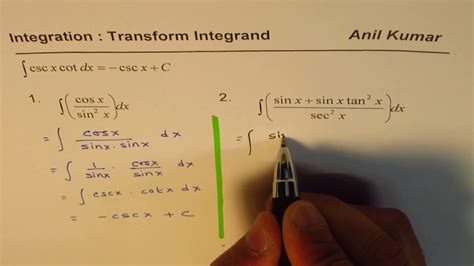 Integral Of Trigonometric Function By Transformation Youtube