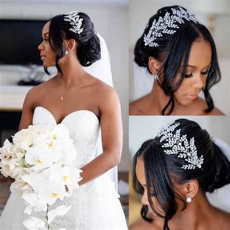 50 Ideas Gorgeous Bridal Headpiece For Your Big Day In 2020 Natural Wedding Hairstyles Black