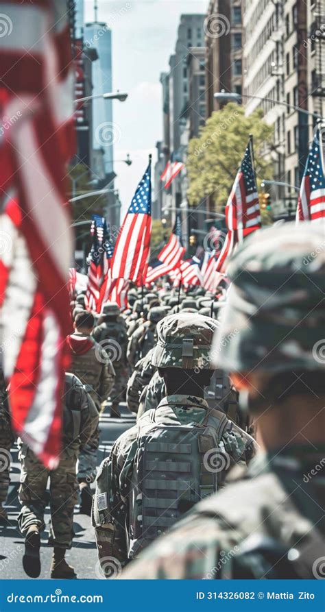 Military Parade in the Streets of United States Stock Photo - Image of ...