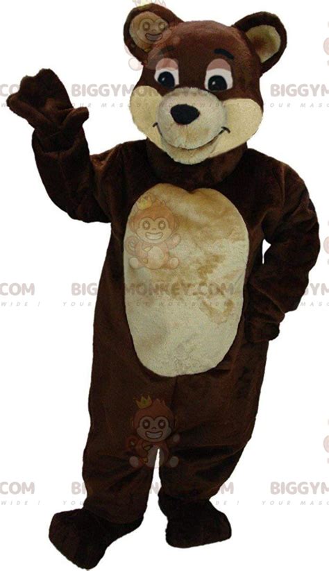 Brown And Beige Teddy Biggymonkey™ Mascot Costume Cute Bear Costume