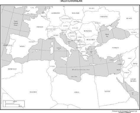 Mediterranean Outline Map Labeled Alabamamapsua Edu Europe Map