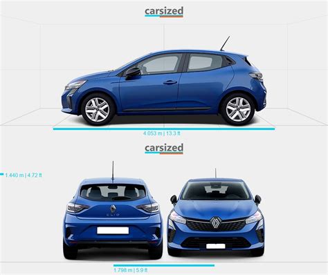 Renault Clio 2023 Present Dimensions Side View