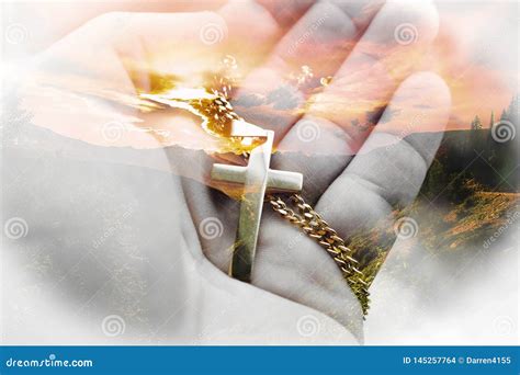 Beautiful Jesus Christ Symbol With Nature Background High Quality Stock