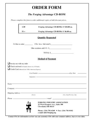 Fillable Online Forging Mktg Cd Order Form Forging Industry